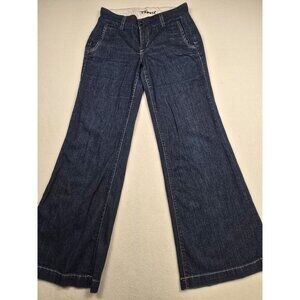 Fossil Womens Flare Leg Denim Jeans Size 29 98% Cotton Dark Wash